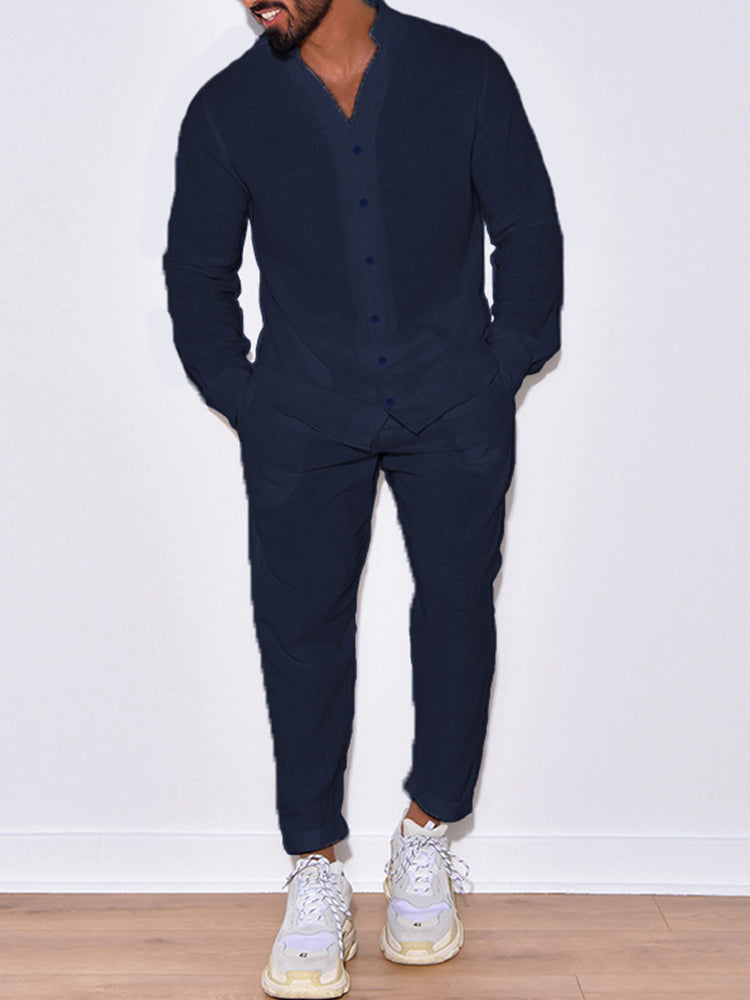 Dante Casual Long Sleeve Linen Set